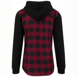 Hooded Checked Flanell Sweat Sleeve Shirt Hoodie - Urban Classics